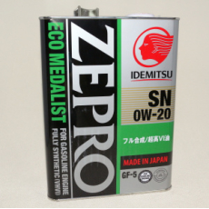 картинка IDEMITSU  Zepro Eco Medalist  0W-20 SN/GF-5  4л. от интернет-магазина "АВТОИМПЕРИЯ", 2000060504003