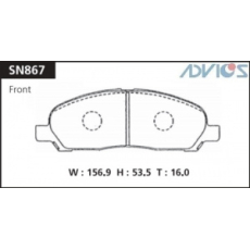 картинка Колодки дисковые AN-487/PF-3419/D6097-01/SN867  ADVICS от интернет-магазина "АВТОИМПЕРИЯ", 4944789106149