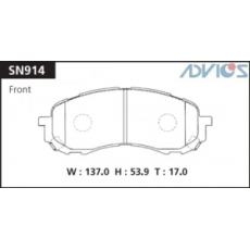 картинка Колодки дисковые AN-691/PF-7493/SN914/PN7493 ADVICS/NIBK от интернет-магазина "АВТОИМПЕРИЯ", 4582409057428