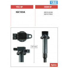 картинка Катушка зажигания   90919-02240/90919-02229/90919-T2003/IGC103A    1NZ/2NZ     DOUBLE FORCE от интернет-магазина "АВТОИМПЕРИЯ", 5056197819203