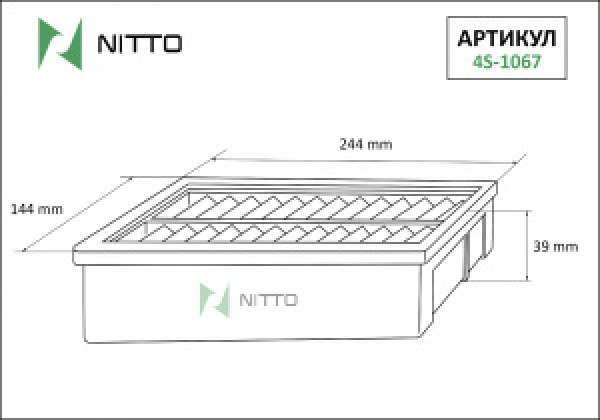 картинка Фильтр воздушный  A-3019 NITTO /MR968396/ от интернет-магазина "АВТОИМПЕРИЯ", 4976135123500