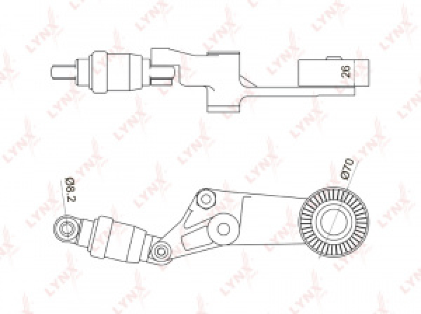 картинка Натяжитель приводного ремня 16620-22010/PT-3044//PB-5031  TOYOTA ALLION,COROLLA 1ZZFE 00-07 LYNX от интернет-магазина "АВТОИМПЕРИЯ", 4905601075340