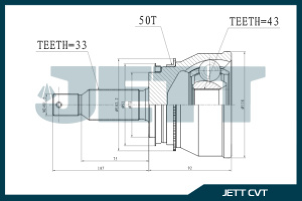 картинка ШРУС наружный V41-1048ABS MR528647 JETT от интернет-магазина "АВТОИМПЕРИЯ", 