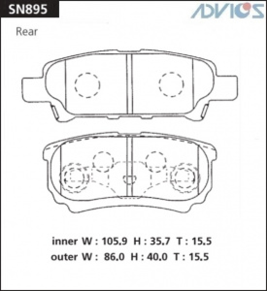 картинка Колодки дисковые AN-651/PF-3502/D6124-01/SN895 (ADVICS) от интернет-магазина "АВТОИМПЕРИЯ", 4562372071867